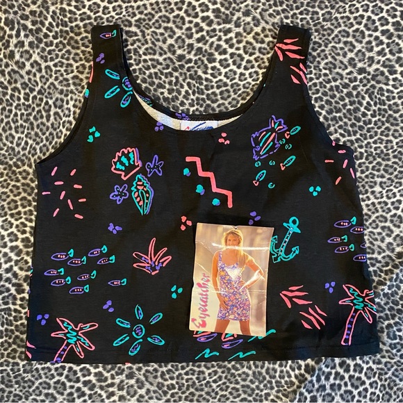 Vintage Black Tank Top with Colorful Patterns - Picture 9 of 12